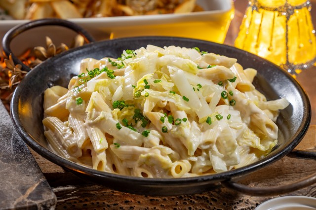 白菜とペンネのクリームパスタ