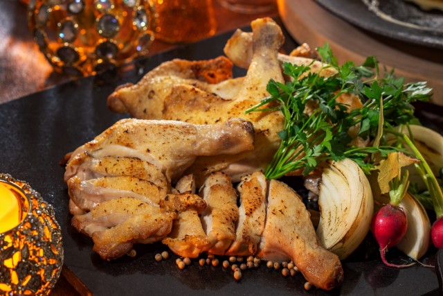 チキンのロースト オニオンソース